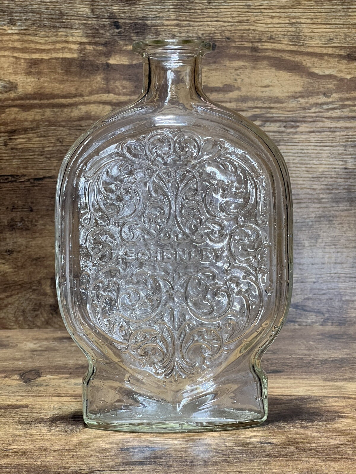 VINTAGE-Schenley Whiskey Glass Bottle-Glass Decanter-With Out Stopper.