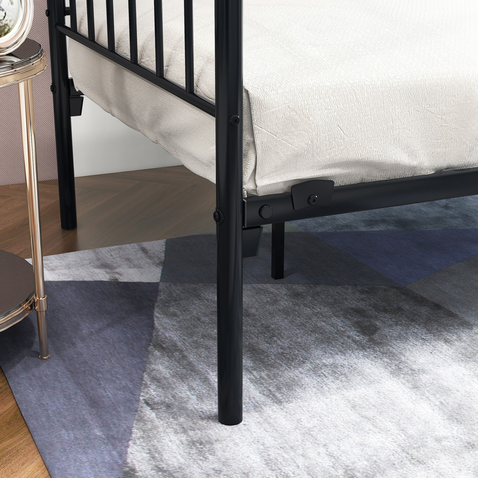 Metal Daybed Frame Multifunctional Mattress Foundation/Bed Sofa with Headboard,