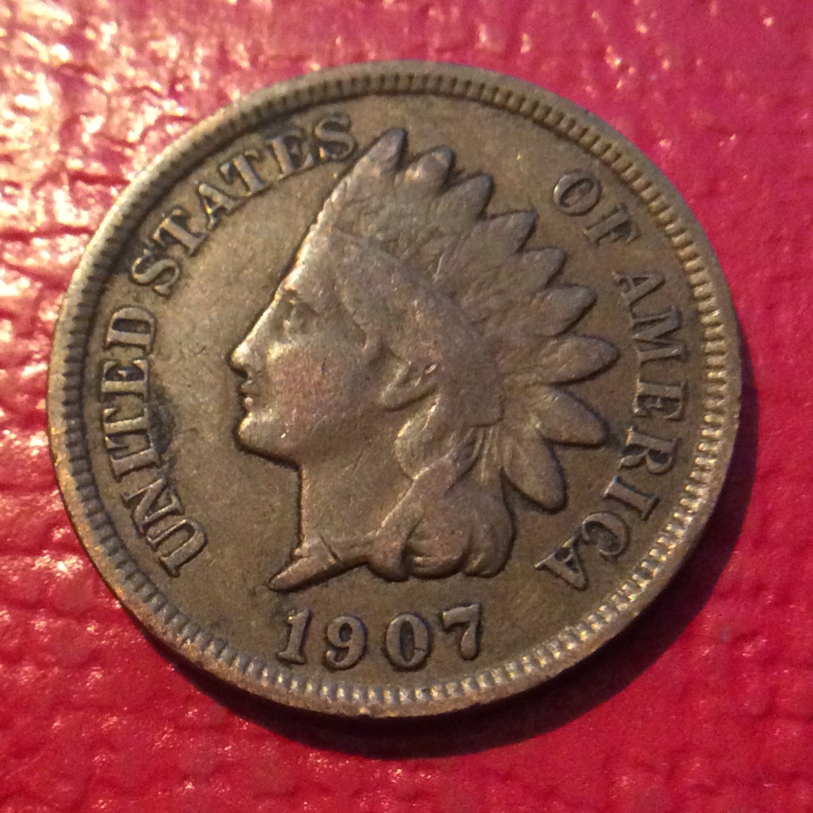 1907 INDIAN HEAD CENT I-383 FREE SHIPPING