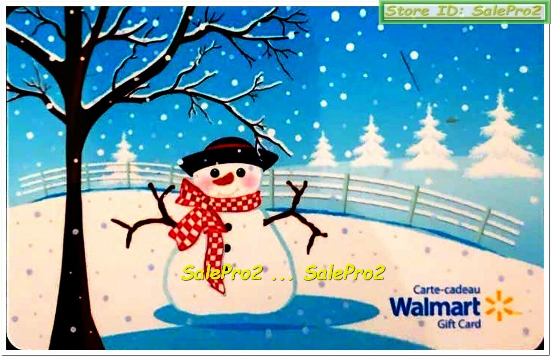 WALMART CANADA SNOWMAN RED BOW SCARF #FD25592 ENG/FR RARE COLLECTIBLE GIFT CARD