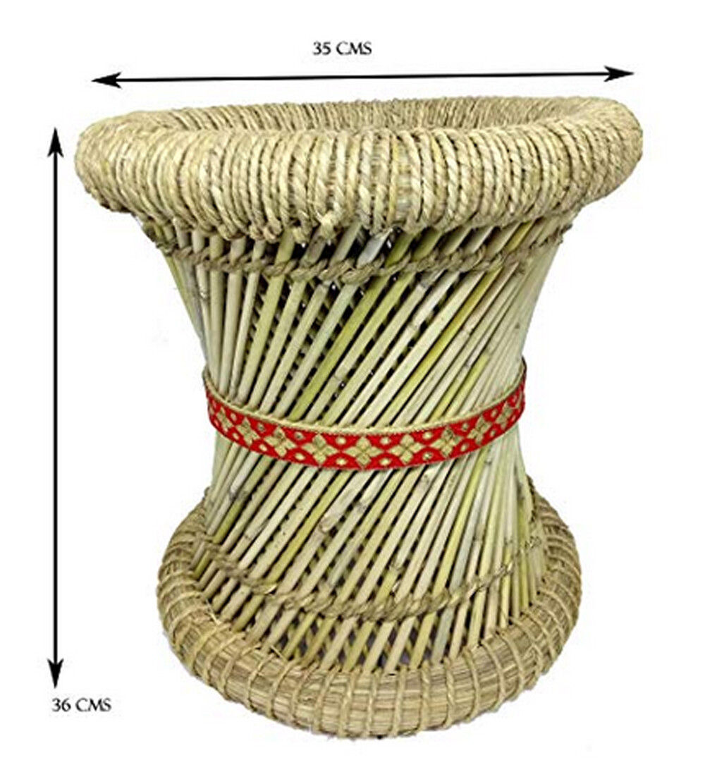 Eco-Friendly Handmade Cane Bar Stool Muddha Outdoor/Indoor Made By Jute Rope