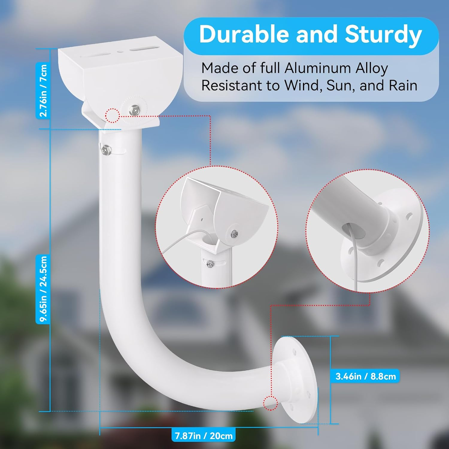 Universal 2 Pack Solar Panel Wall Mount Bracket - 30Cm L-Shape Mount with Adjust
