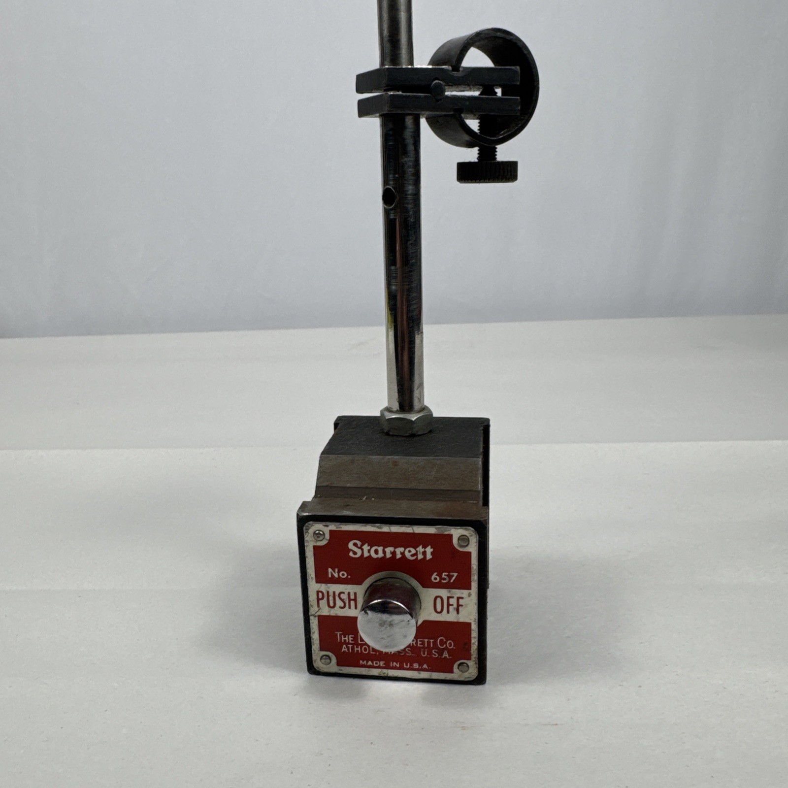 Starrett No. 657 Magnetic Base Indicator Holder Made In USA Machinist Tool