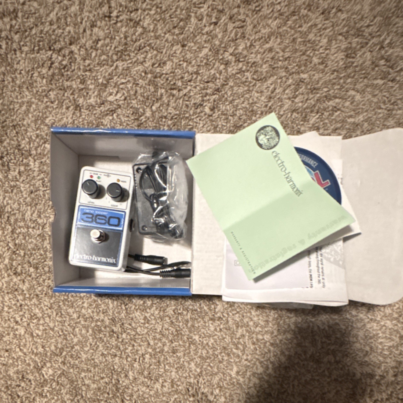 Electro-Harmonix Nano Looper 360 Digital Guitar Pedal with Power Adapter & Box