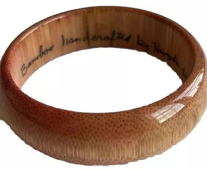 Handcrafted bamboo bangle bracelet/ lightweight/ Huppke & Rice
