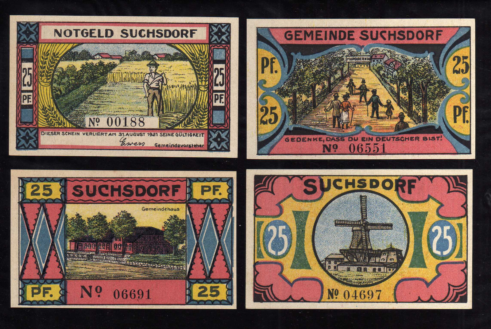 SUCHSDORF - GERMANY NOTGELD  -    4 x 25  PFENNIG