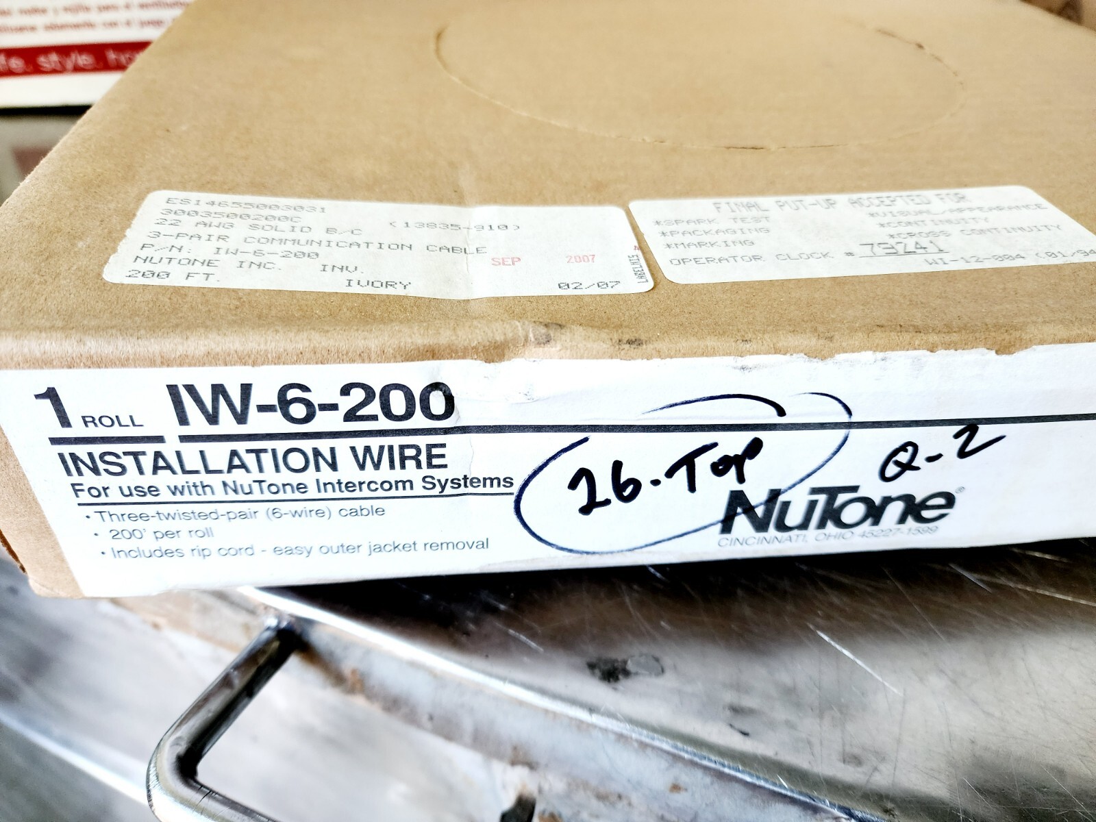 200' Genuine Nutone IW-6-200 Installation Wire