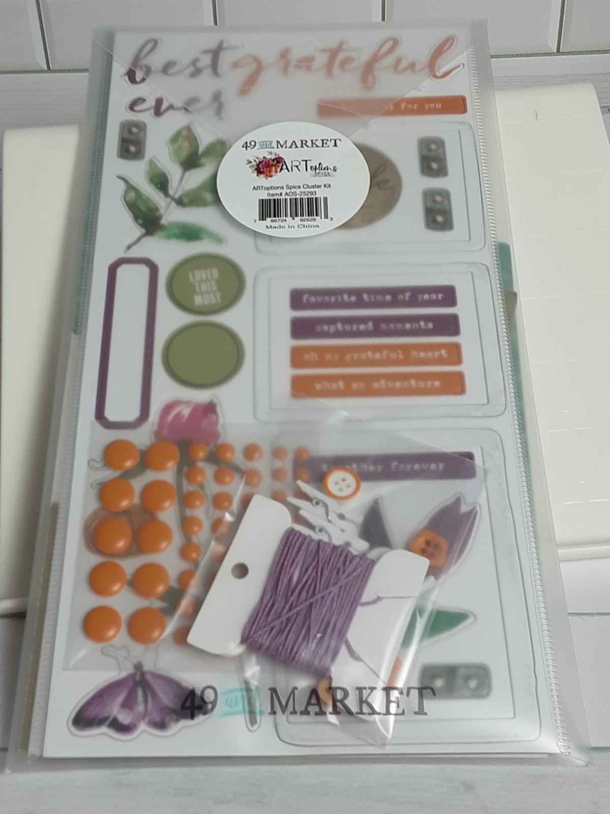 NEW 49 And Market Art Options Spice Cluster Kit Laser Cuts Ephemera Cord Clips