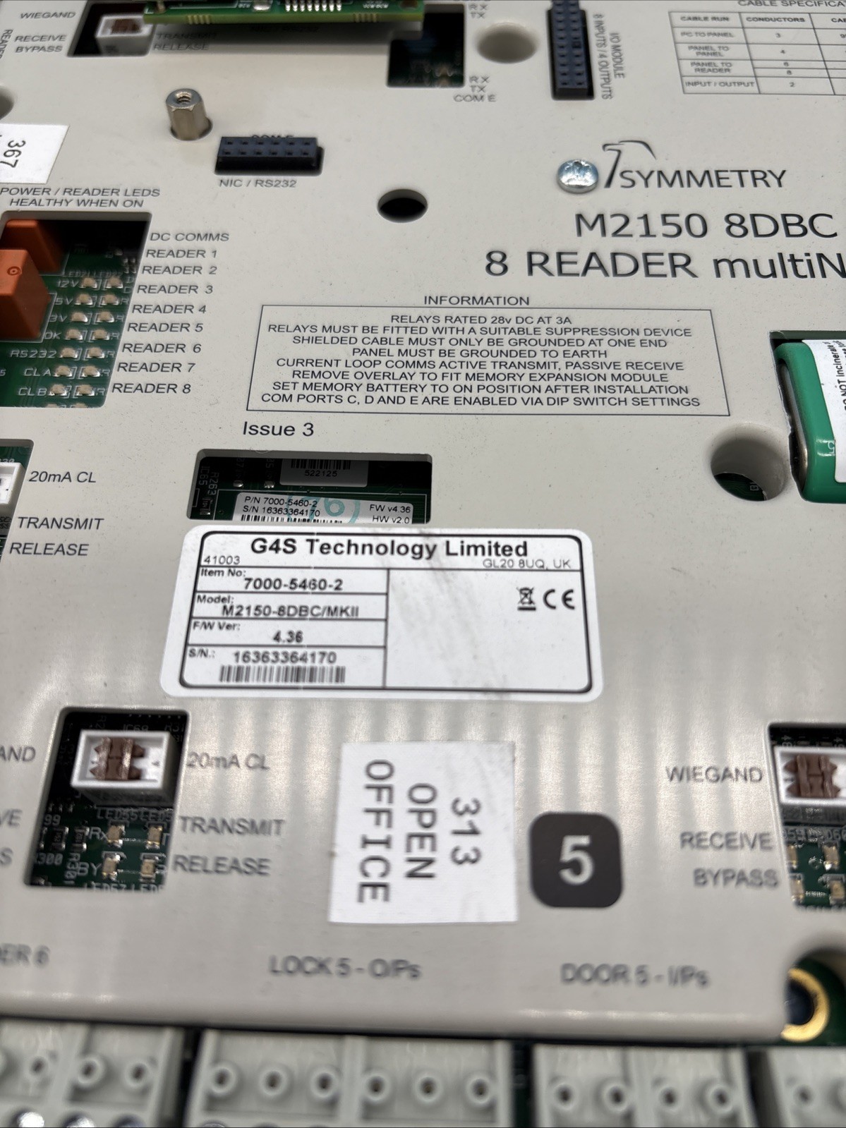 SYMMETRY M2150-8DBC/MKII 7000-5460-2 MultiNODE 8 Door Reader Control Module G4S