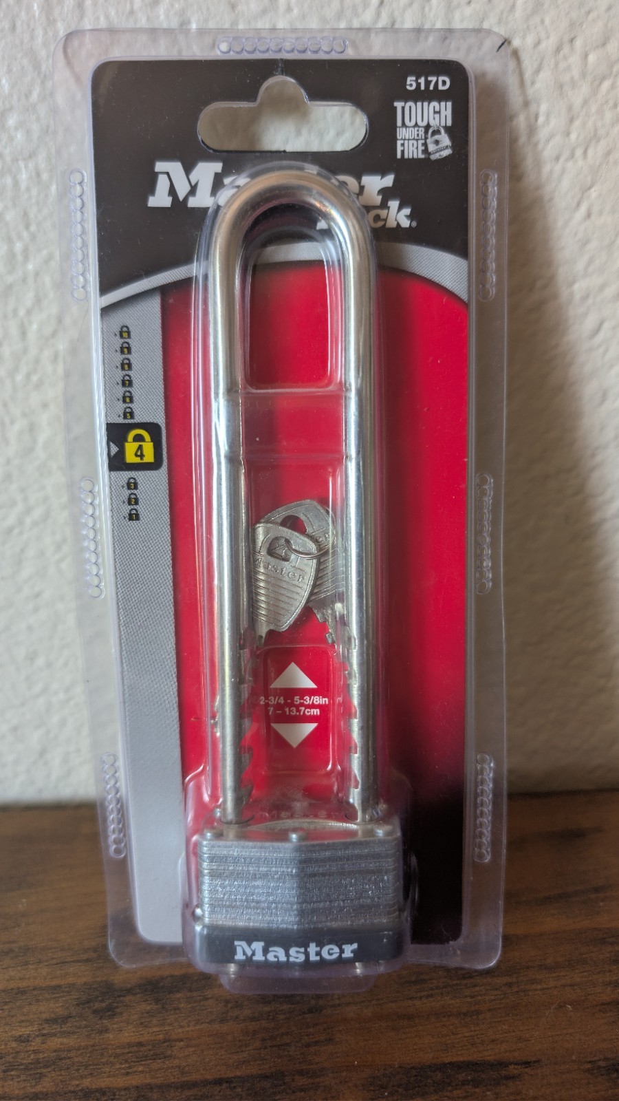 2018 Master Lock 517D Tough Under Fire Level 4 Padlock And Key New In Box