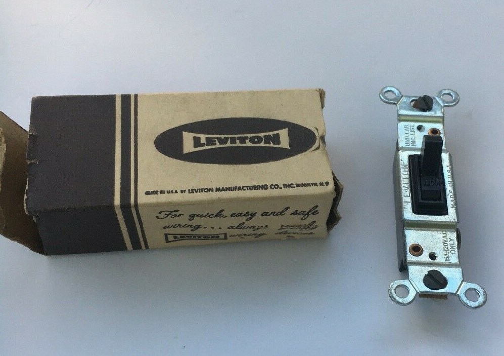 Leviton 1451 15Amp 120V Toggle Framed Single-Pole AC Quiet Switch