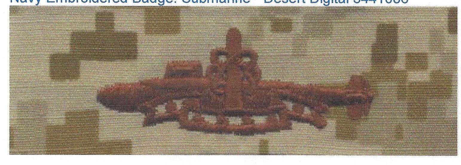 NAVY EMBROIDERED BADGE: SSBN DETERRENT PATROL - Desert - BC Patch - Cat No C7208