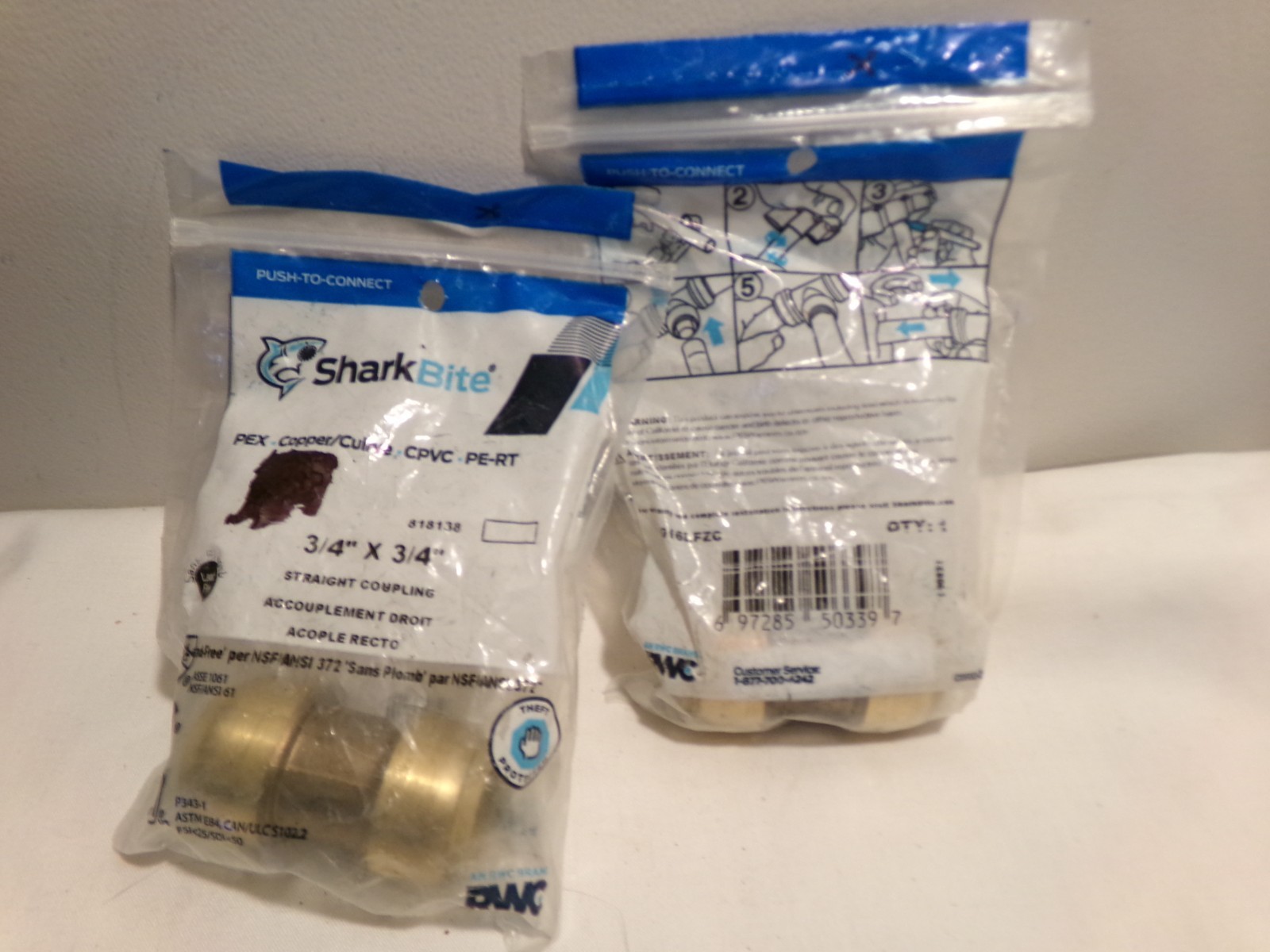 2 Sharkbite 3/4" Couplings