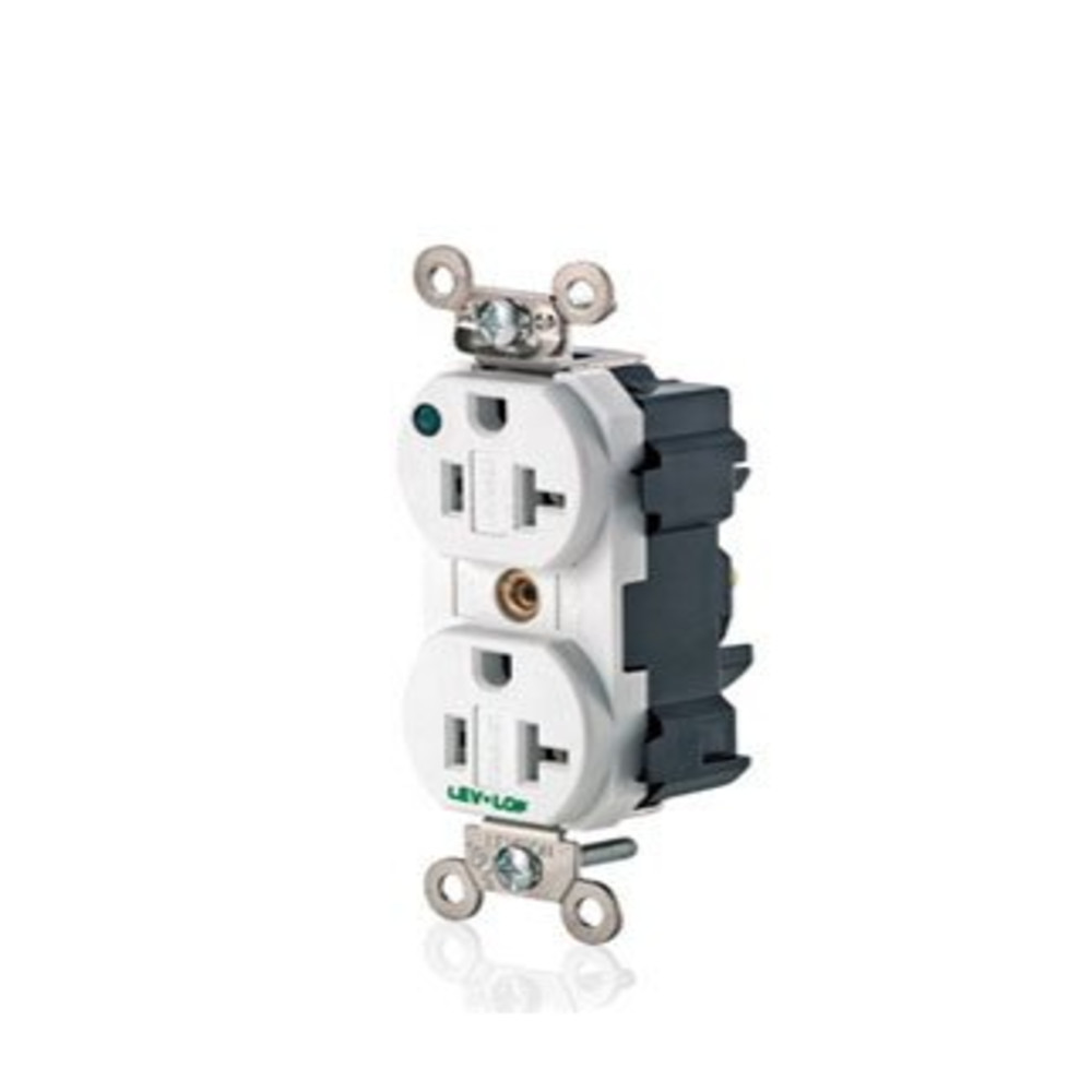 Leviton M8300-PLW WH REC DUP HG Pilot LITE 20A125V