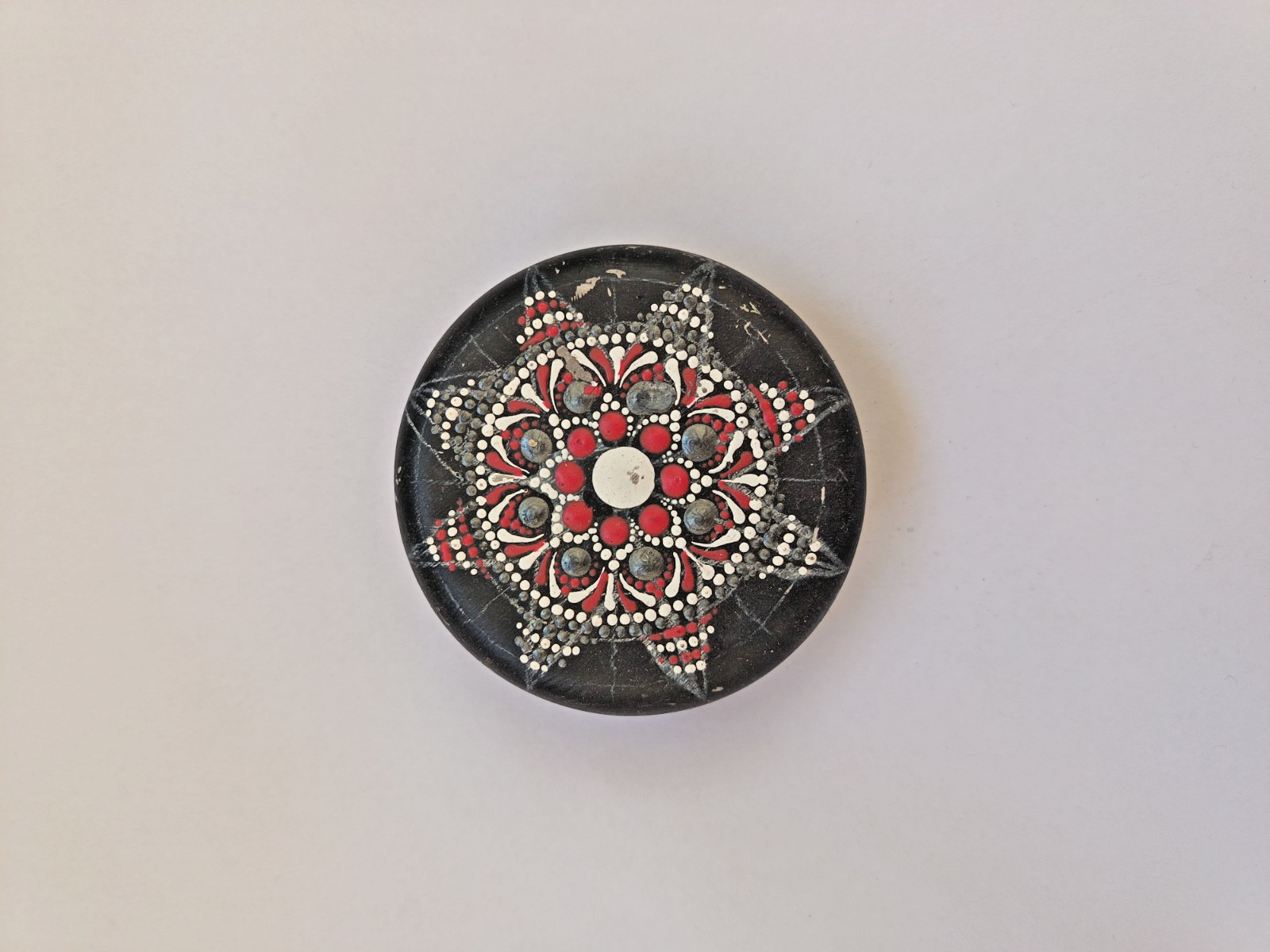 Mandala themed ornaments handmade stone paintings