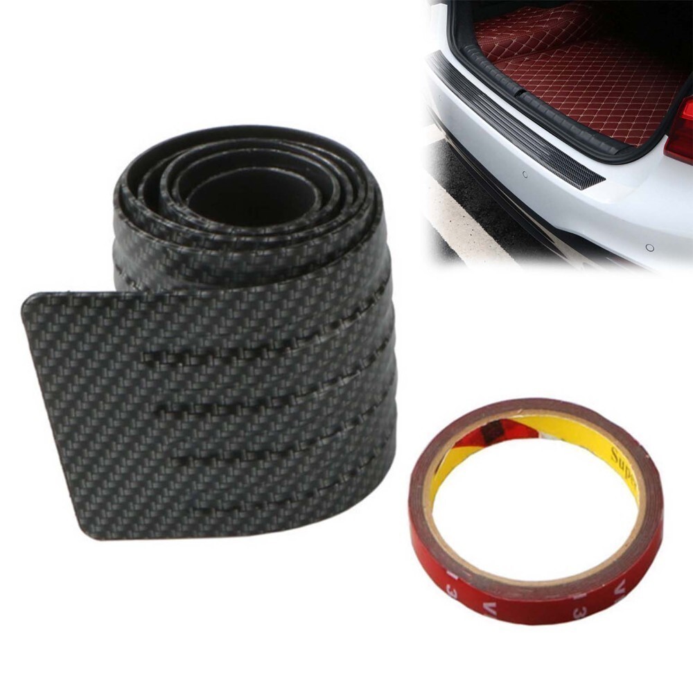 41" Carbon Fiber Car Bumper Protector Anti-Scratch Self-Adhesive Universal Strip