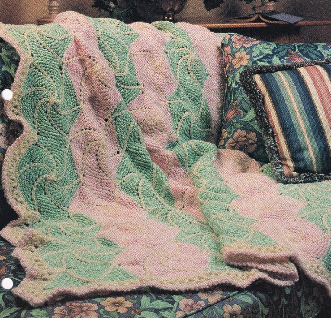 Crochet Afghan Pattern PINWHEEL AFGHAN Instruction Leaflet Annie's