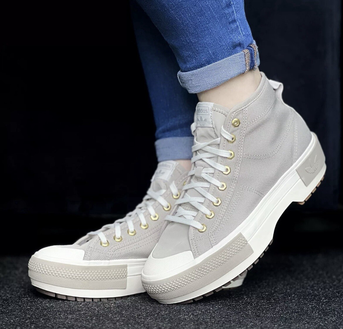 Adidas Nizza Trek Mid Womens Casual Shoes Grey GY9539 Size 7 NEW