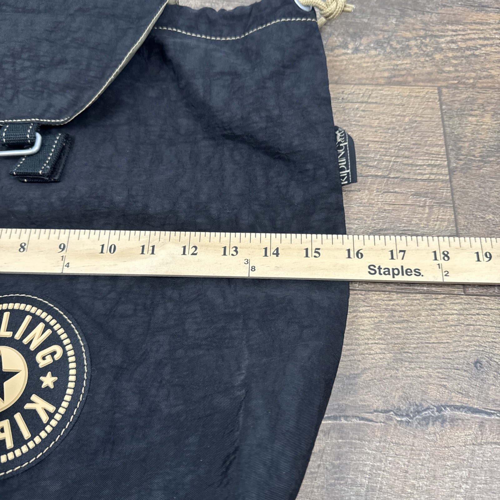 Kipling Backpack Draw String And Waist Strap Black . Logo