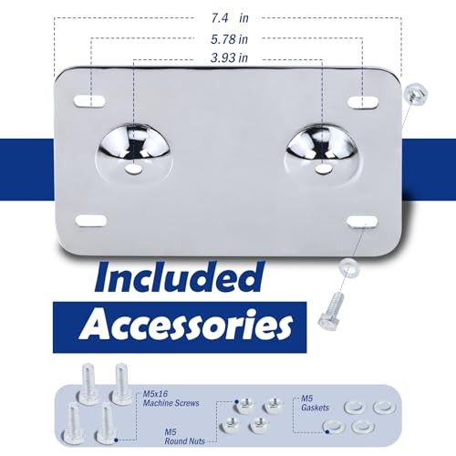 Lay Down License Plate Mount Brackets Fit for 1999-2008 Harley Touring Road