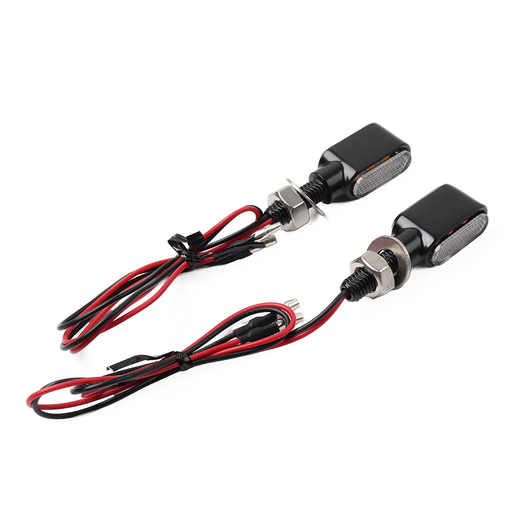 Motorcycle Turn Signal Mini Blinker Indicator Light Amber Black&Clear Universal