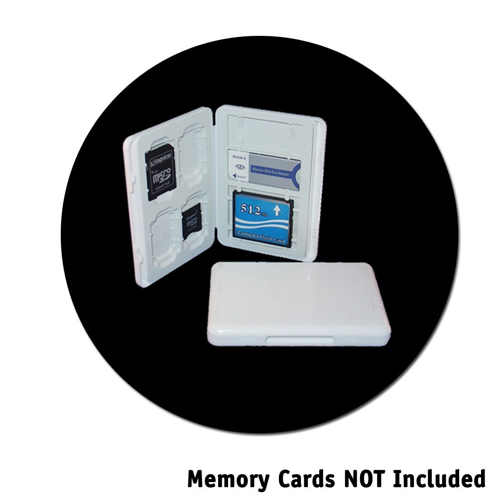 White Universal Memory Card Case Hold 4 SD 1 CF & 2 MMS