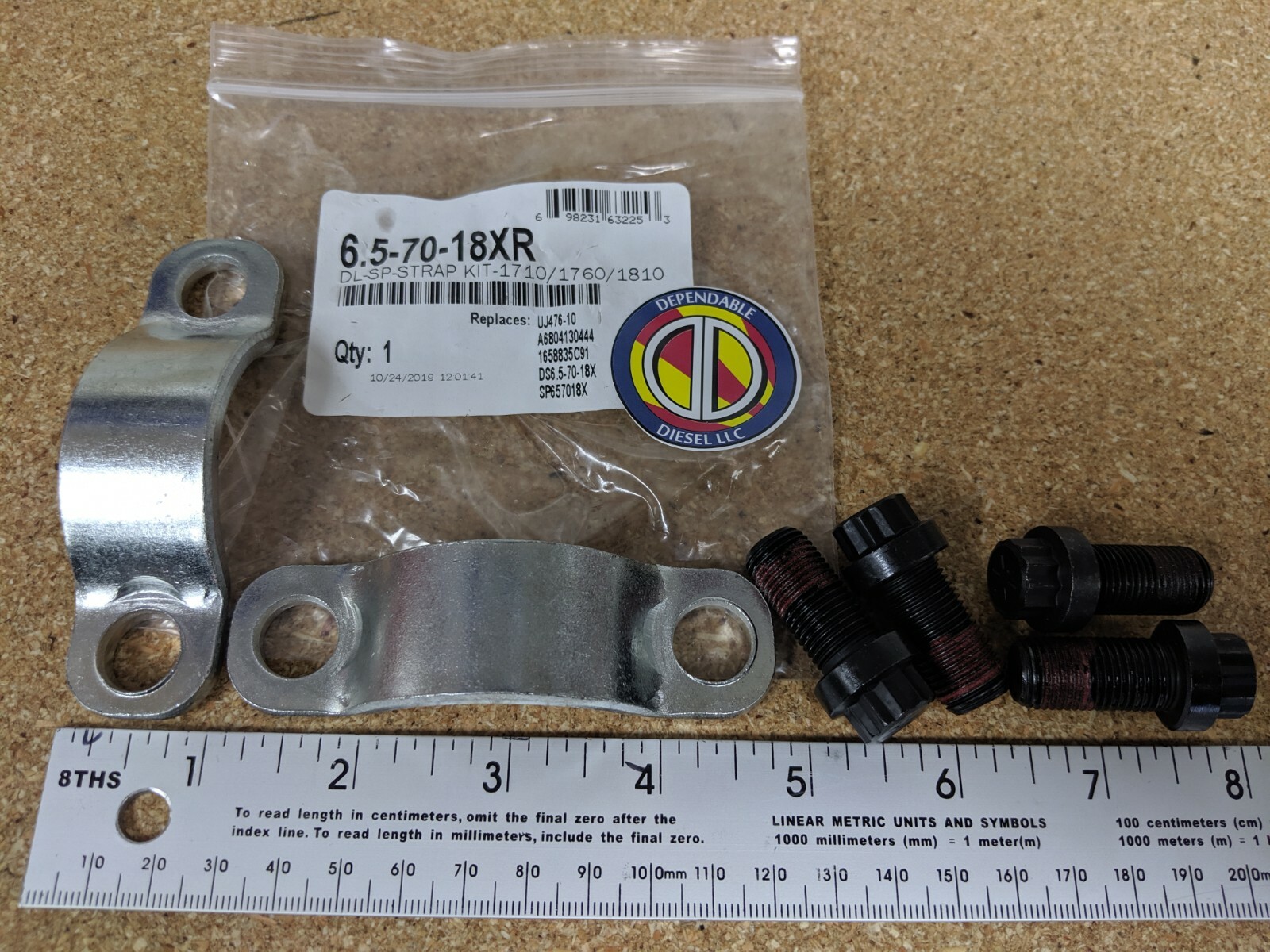U-Joint Strap Kit for 1710 1760 1810. S-A293 Ref.# Spicer 6.5-70-18X, 657018X