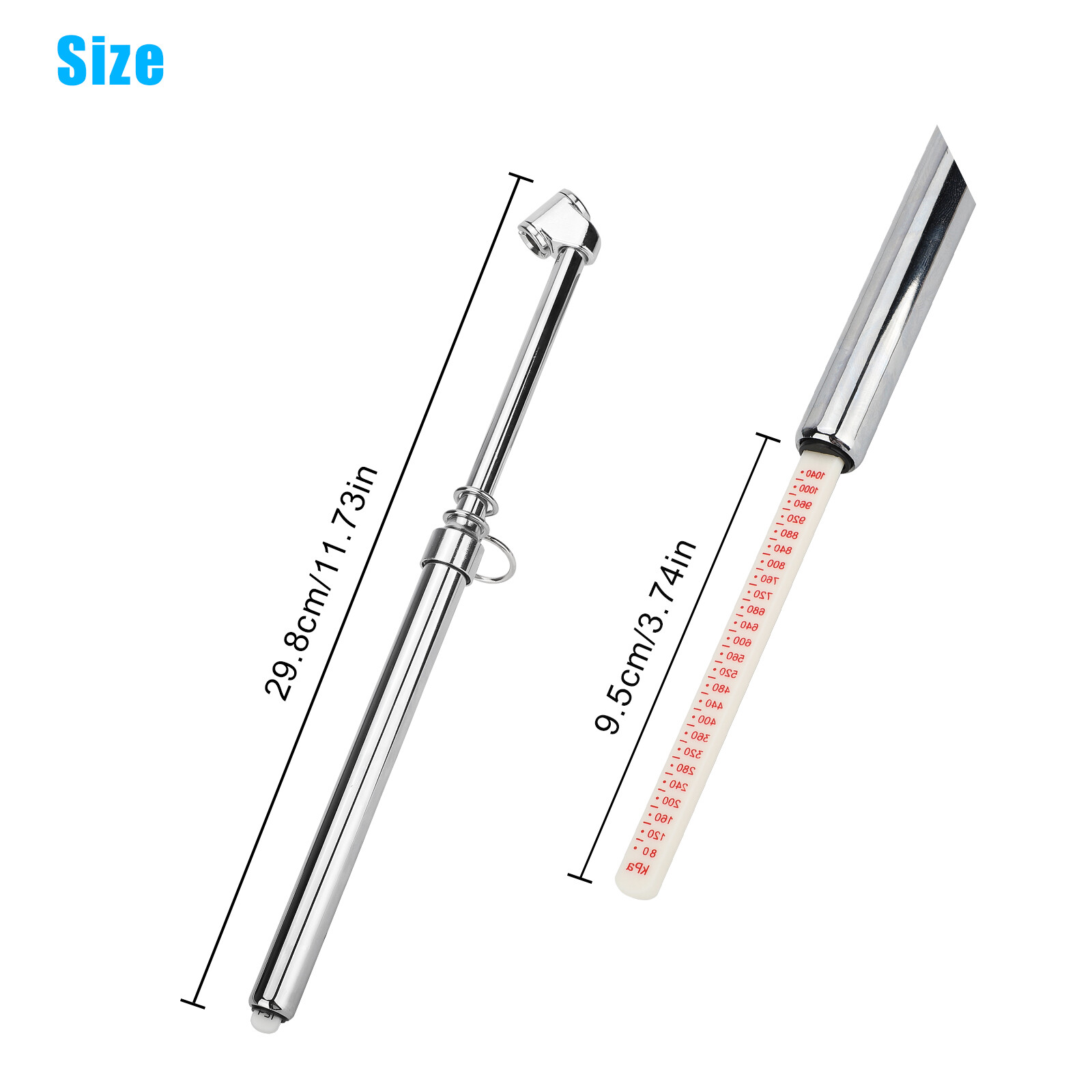 150PSI Heavy Duty Tire Air Pressure Gauge Straight-on Dual Head for Car Truck RV