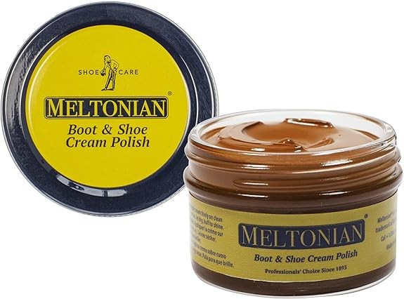 Meltonian shoe cream, 011 Medium Brown. oil based with beeswax, restors