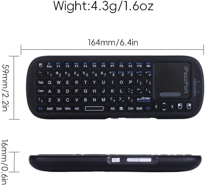 Ergonomic Wireless Mini Keyboard with Long Range Touchpad - Connect Anywhere
