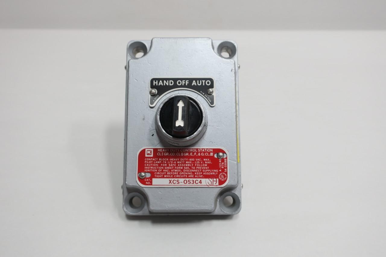 Killark XCS-0S3C4 3 Pos Selector Switch 600v-ac