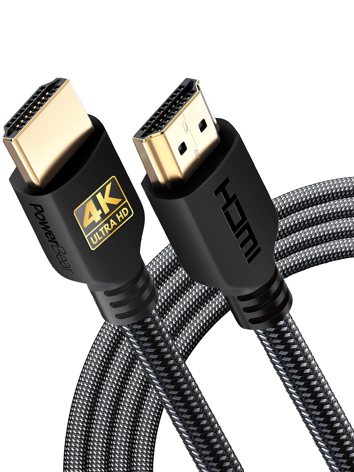 PowerBear 4K HDMI Cable 10 ft | High Speed Hdmi Cables, Braided Nylon & Gold Con
