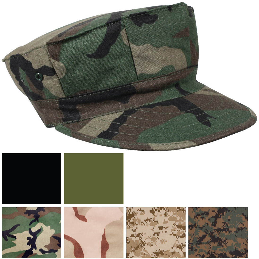 Marines Military Utility  8 Point Fatigue Hat  BDU Cap USMC Uniform Camo Cover