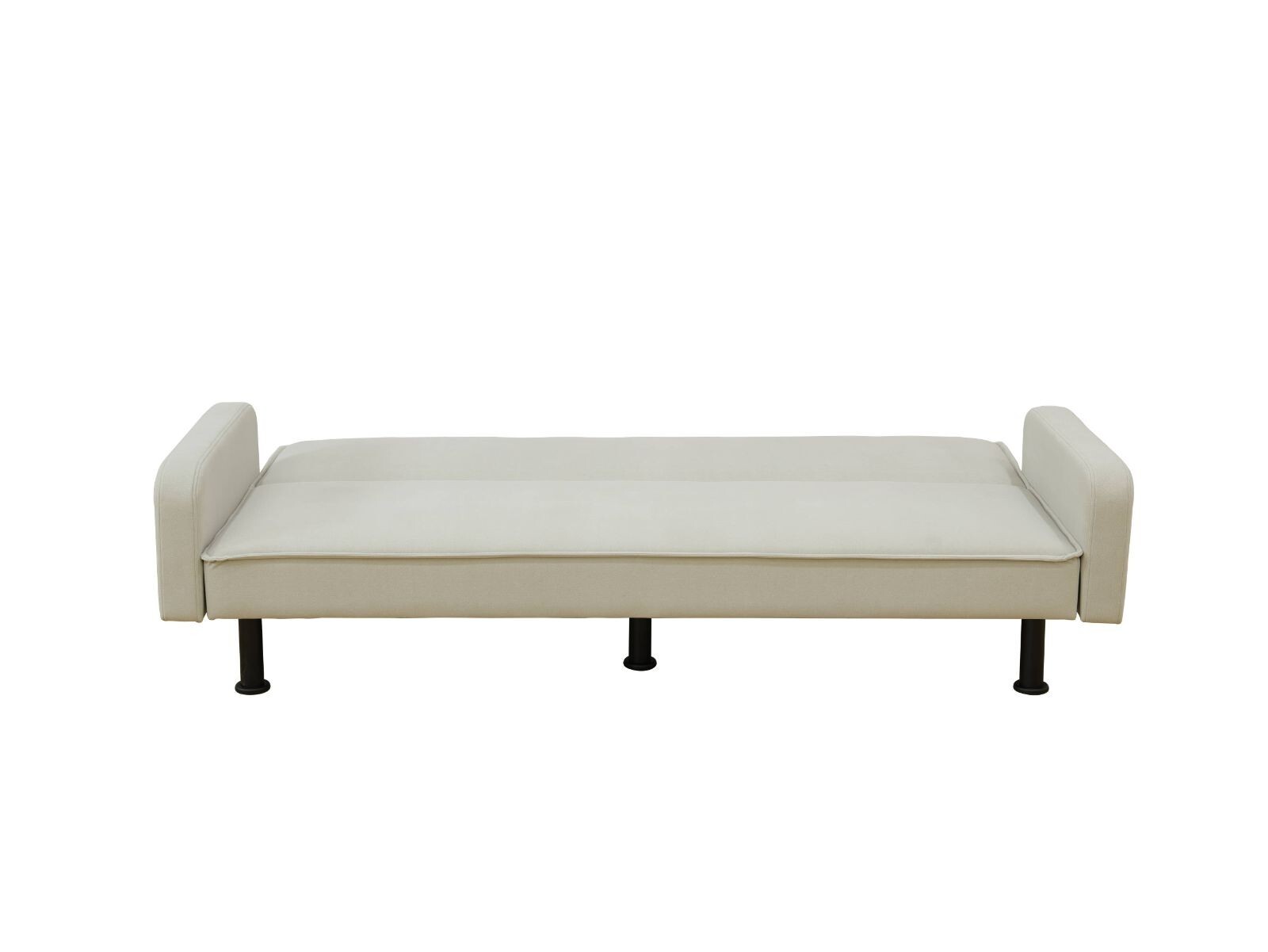 Light Grey Fluffy Fabric Living Room 1-Piece Sofa