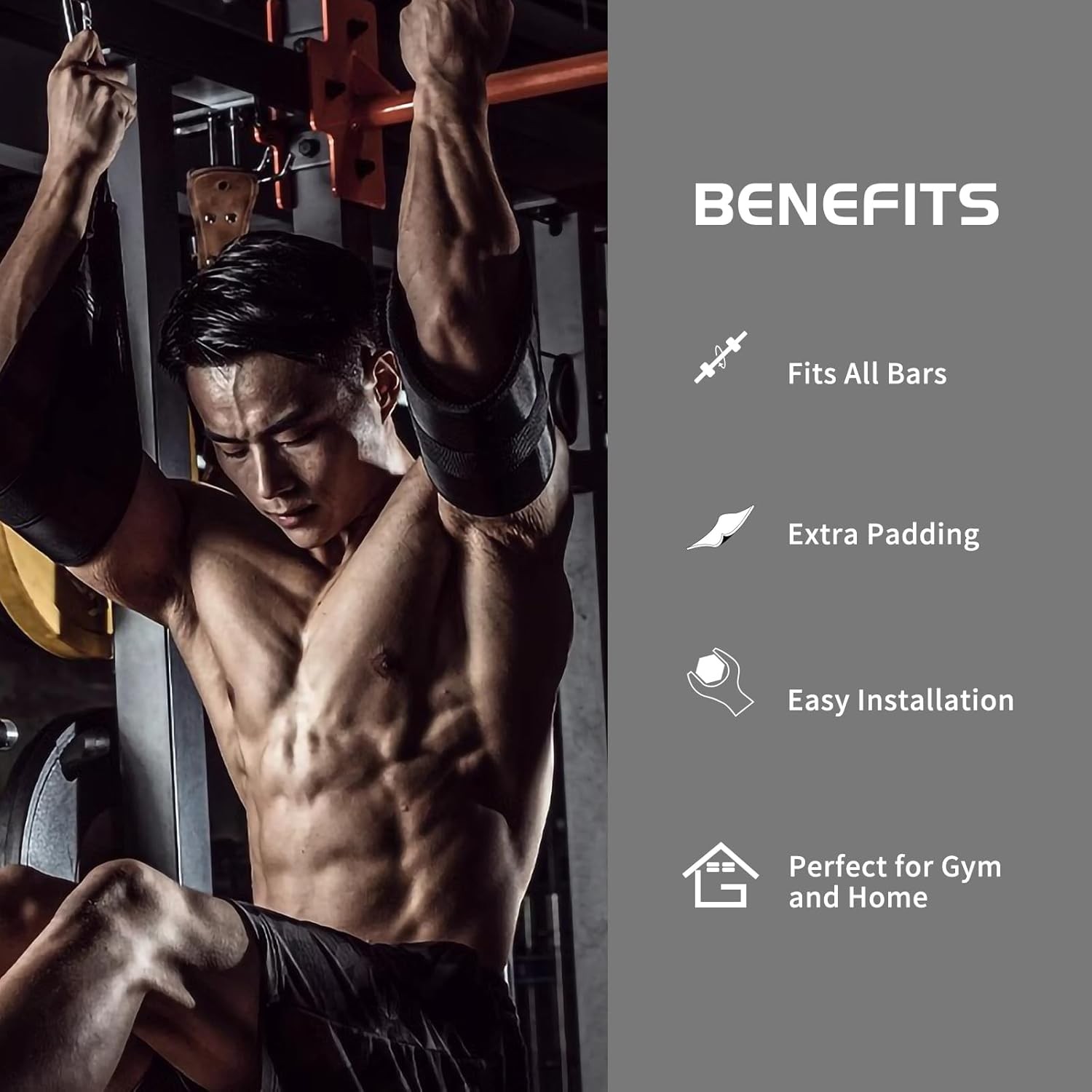 Hanging Ab Straps for Pull Up Bar: Gym Sling Arm up Black