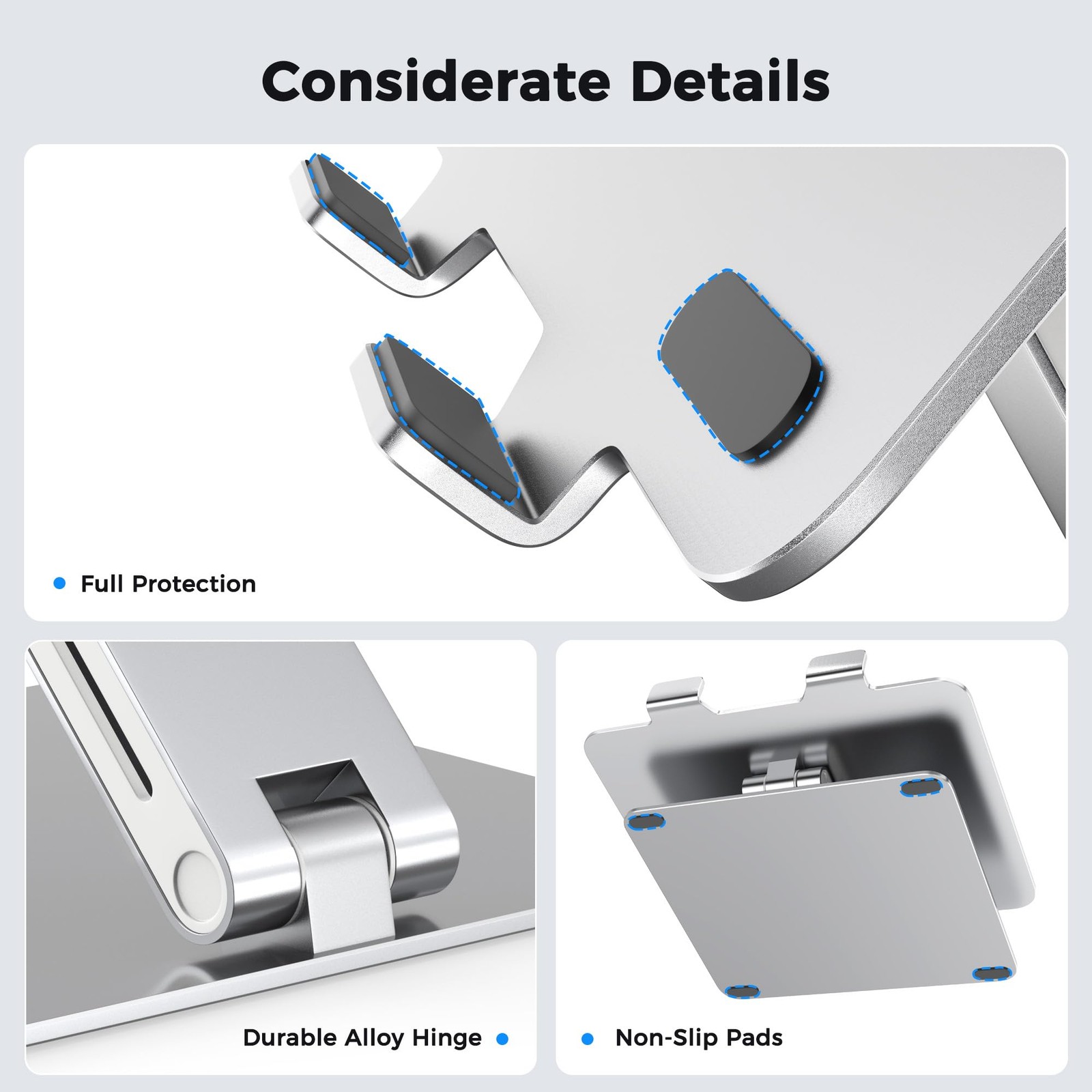 AboveTEK Laptop Stand, Adjustable Portable Computer Riser, Ergonomic Aluminum