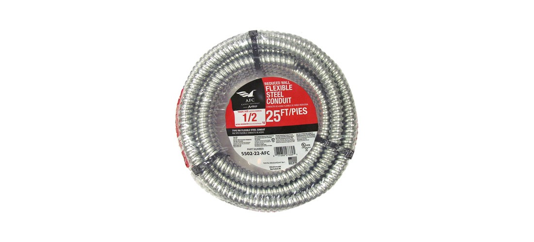 Flexible Electrical Conduit 1/2" D X 25 ft. L Steel For FMC Gray