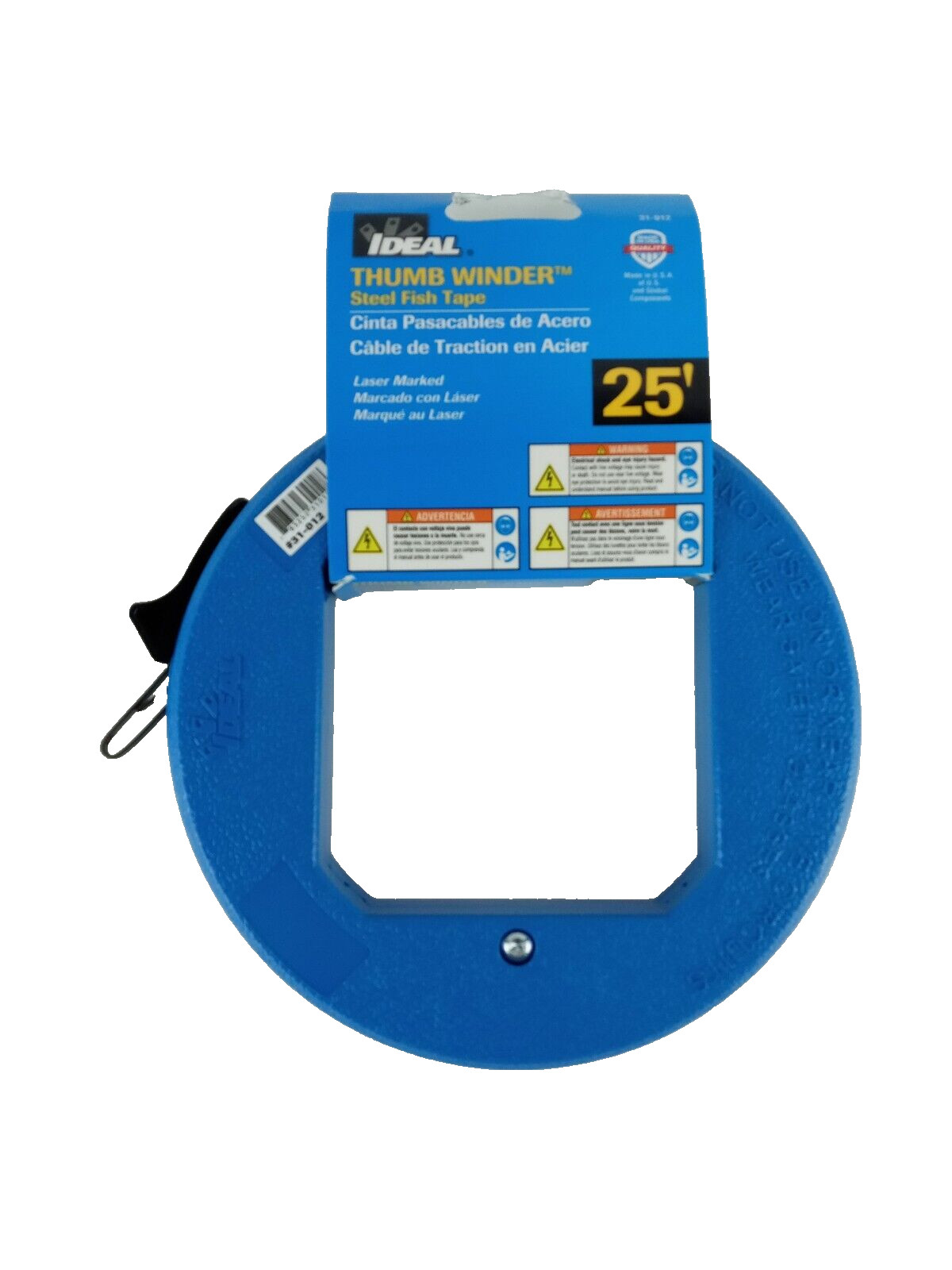 Fish Tape Ideal 31-012 Thumb Winder Steel 25' x 1/8", x .045" USA NEW