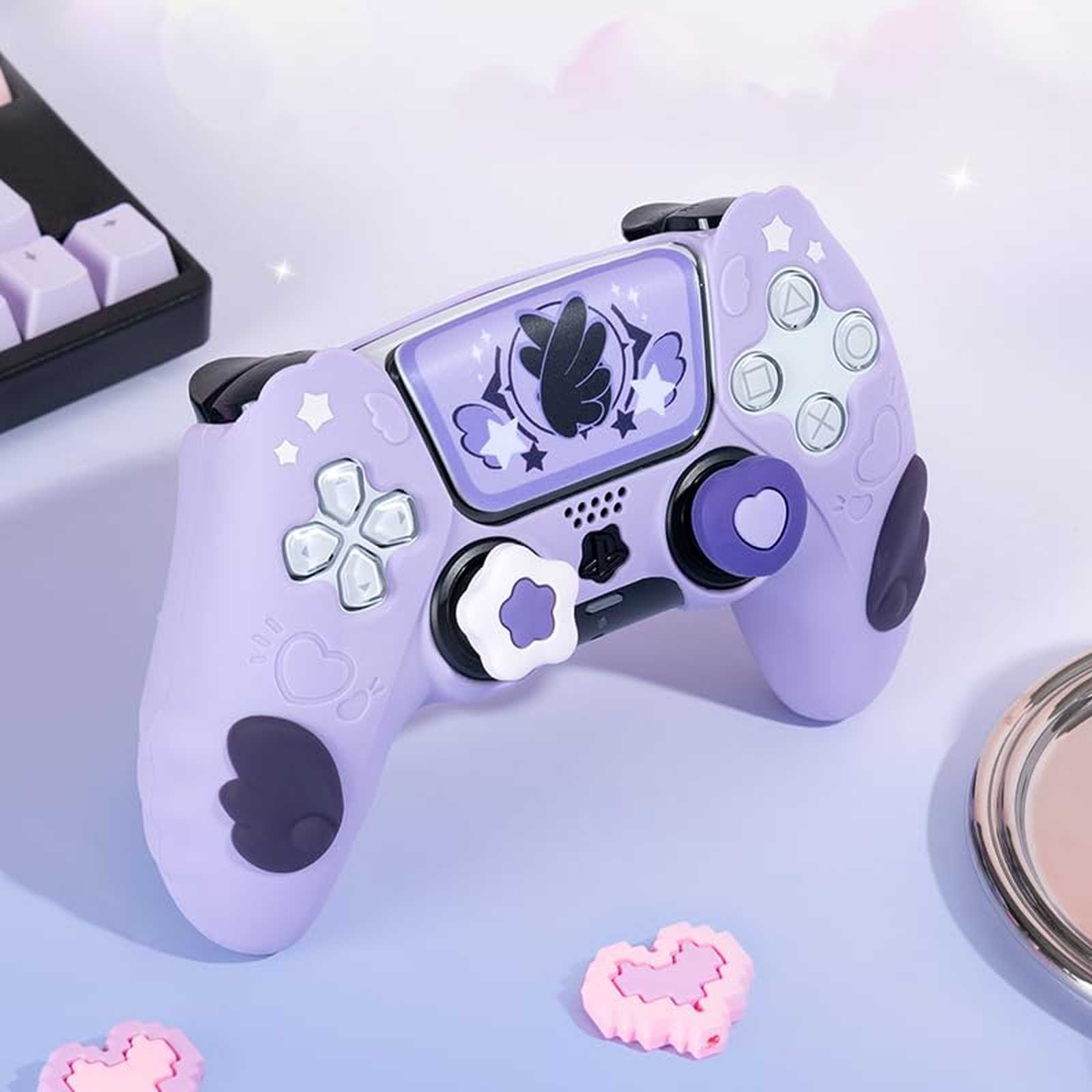 GeekShare Case Cover & Thumb Grips for PS5/SwitchPRO Controller Skin Star Wing