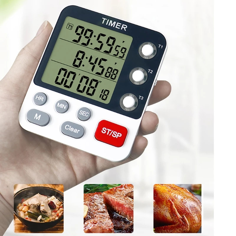 Digital Kitchen Timer, Cooking Timer, Count Up and Down Timer for Loud Alarm, Cl