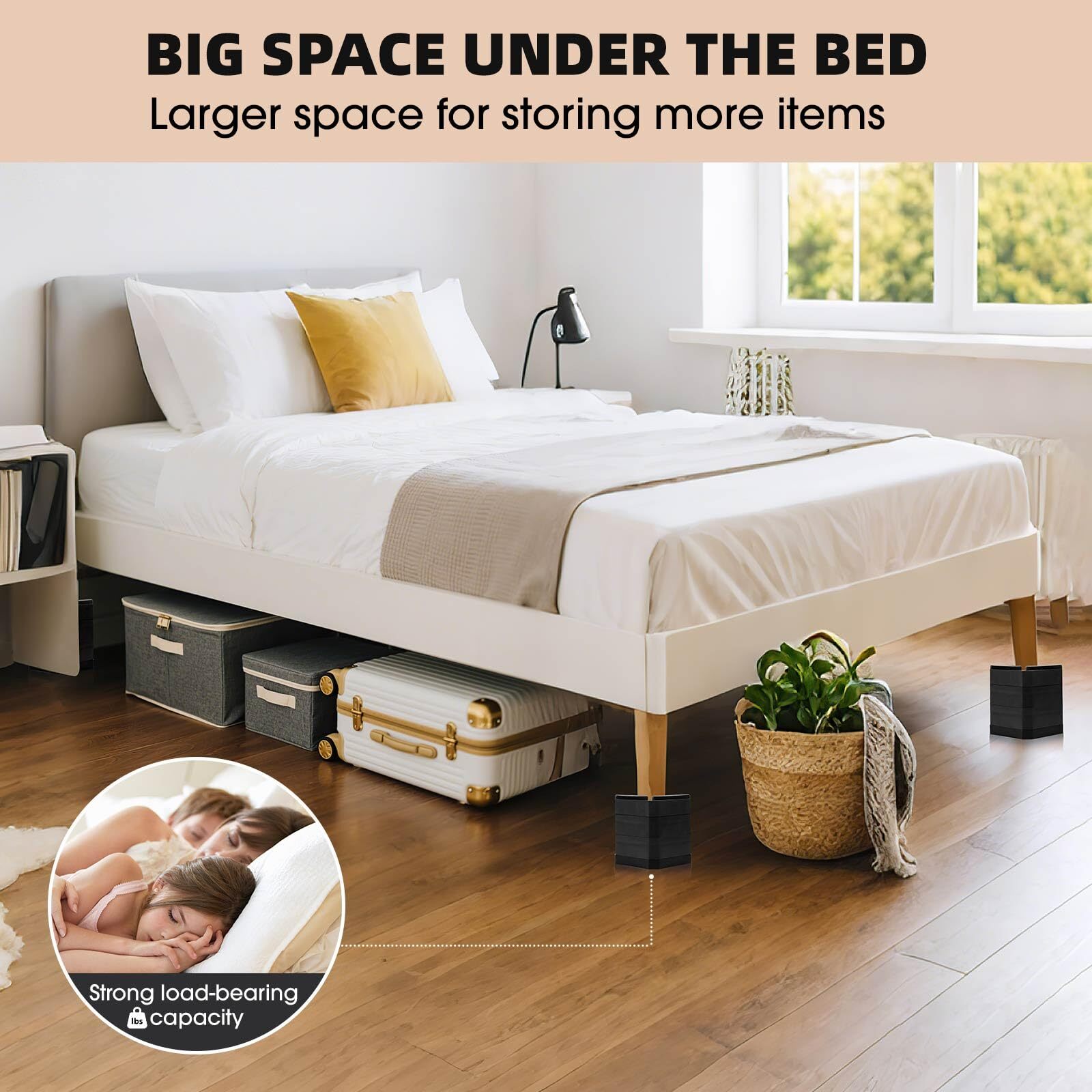 Furniture Risers Bed Risers - Rectangular Adjustable Block Riser for Raising ...