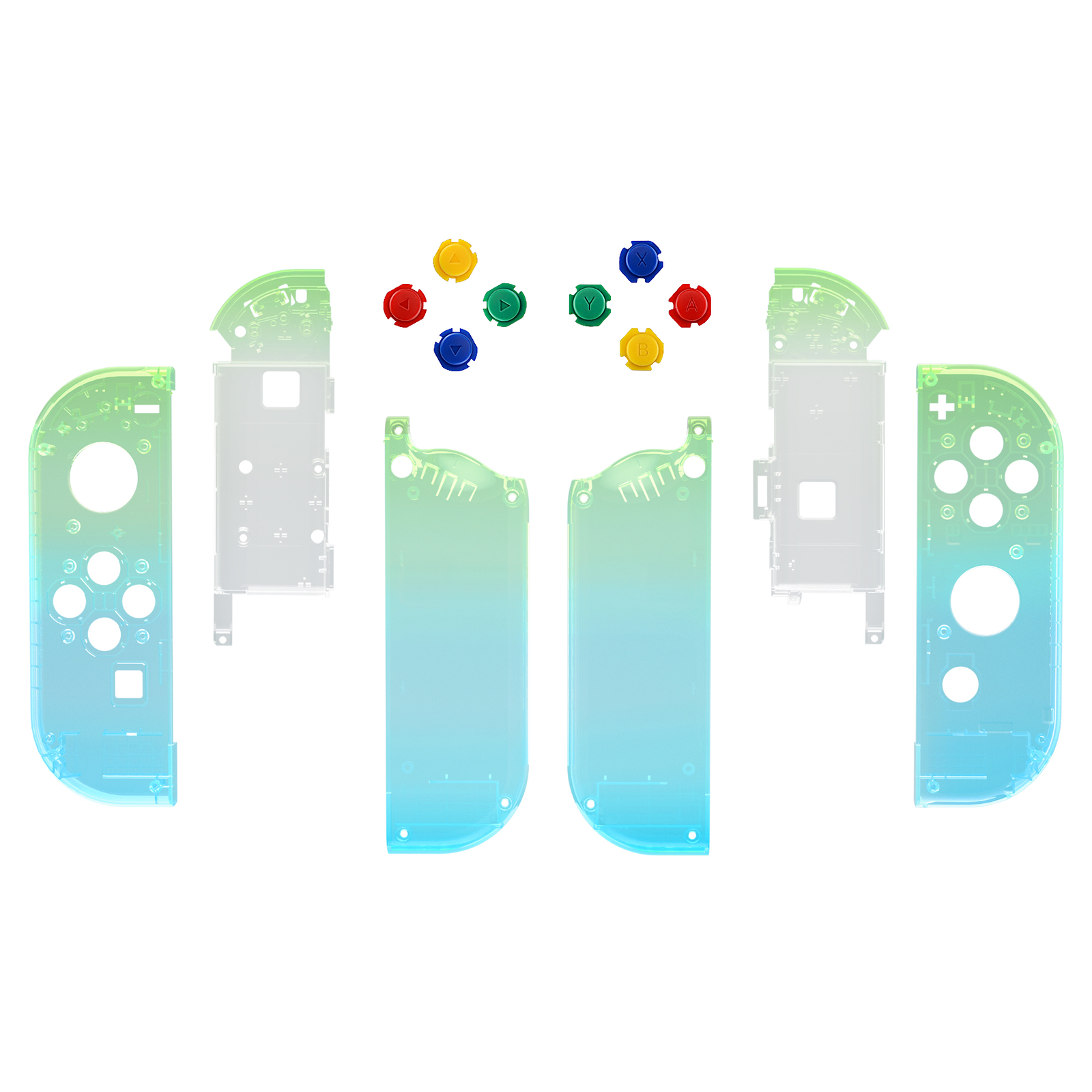 For Nintendo Switch & OLED Joy-con Shell Cover Buttons Set Clear Replacement Kit