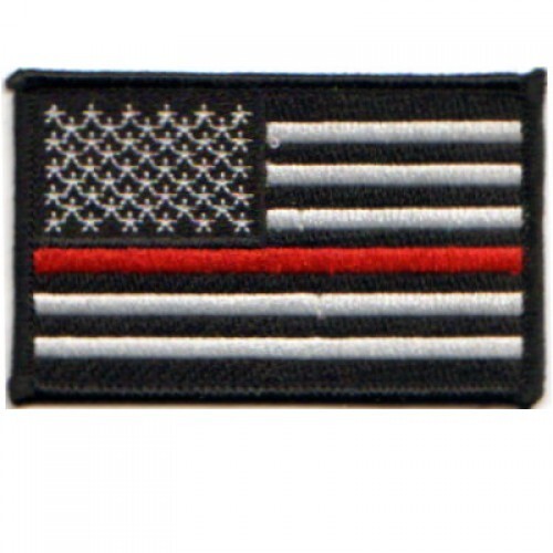 USA FLAG BLK WHT RED THIN LINE Biker Patch vest jacket harley motorcycle FIREMAN