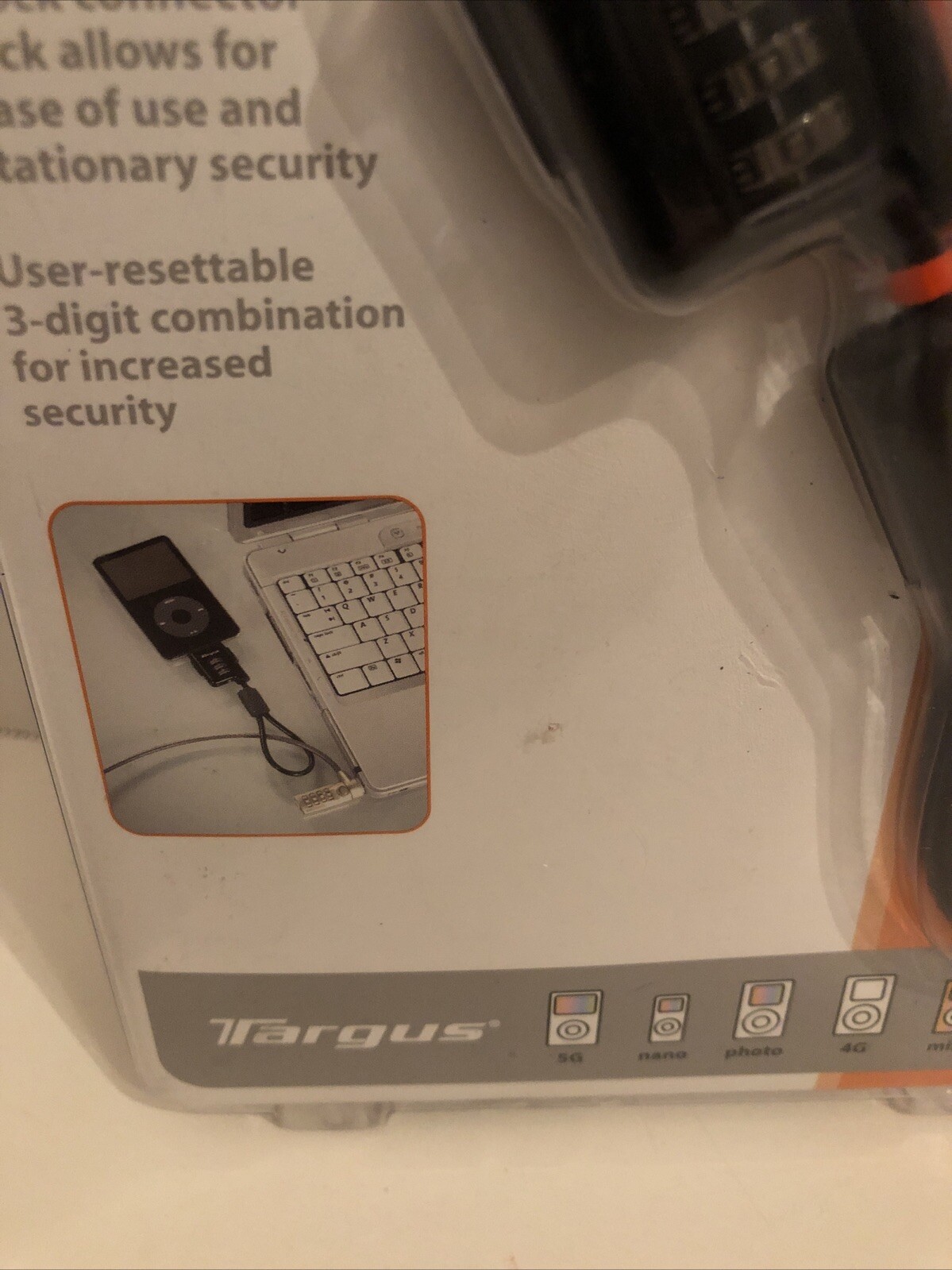Targus Security Eyelet Cable Lock for Notebook & Ipod Factory Sealed
