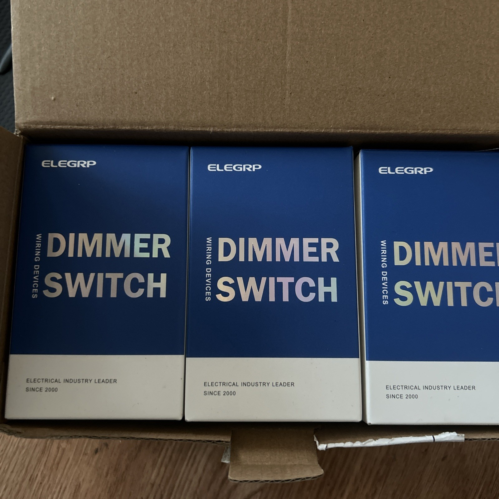 ELEGRP Wiring Devices Slide Dimmer Rocker Light Switch DM19-Black Lot of 6