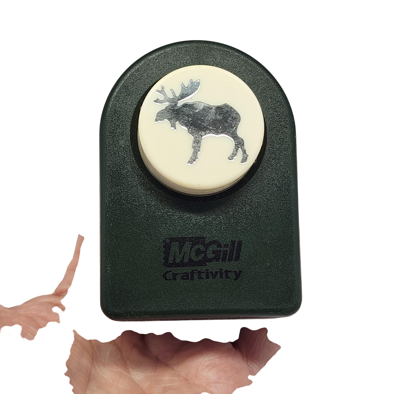 McGill Moose Craft Punch 1-1.75 In Green Paper Punch Scrapbook Cards Crafts