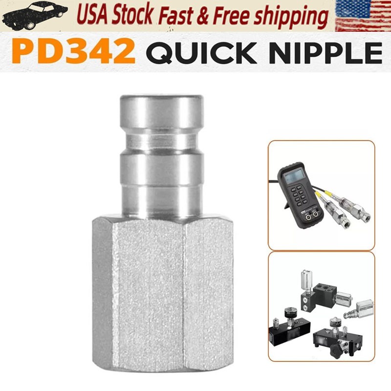 1/8" Body PD342 Series PD Steel Test Port and Diagnostic Equipment Quick Nipple