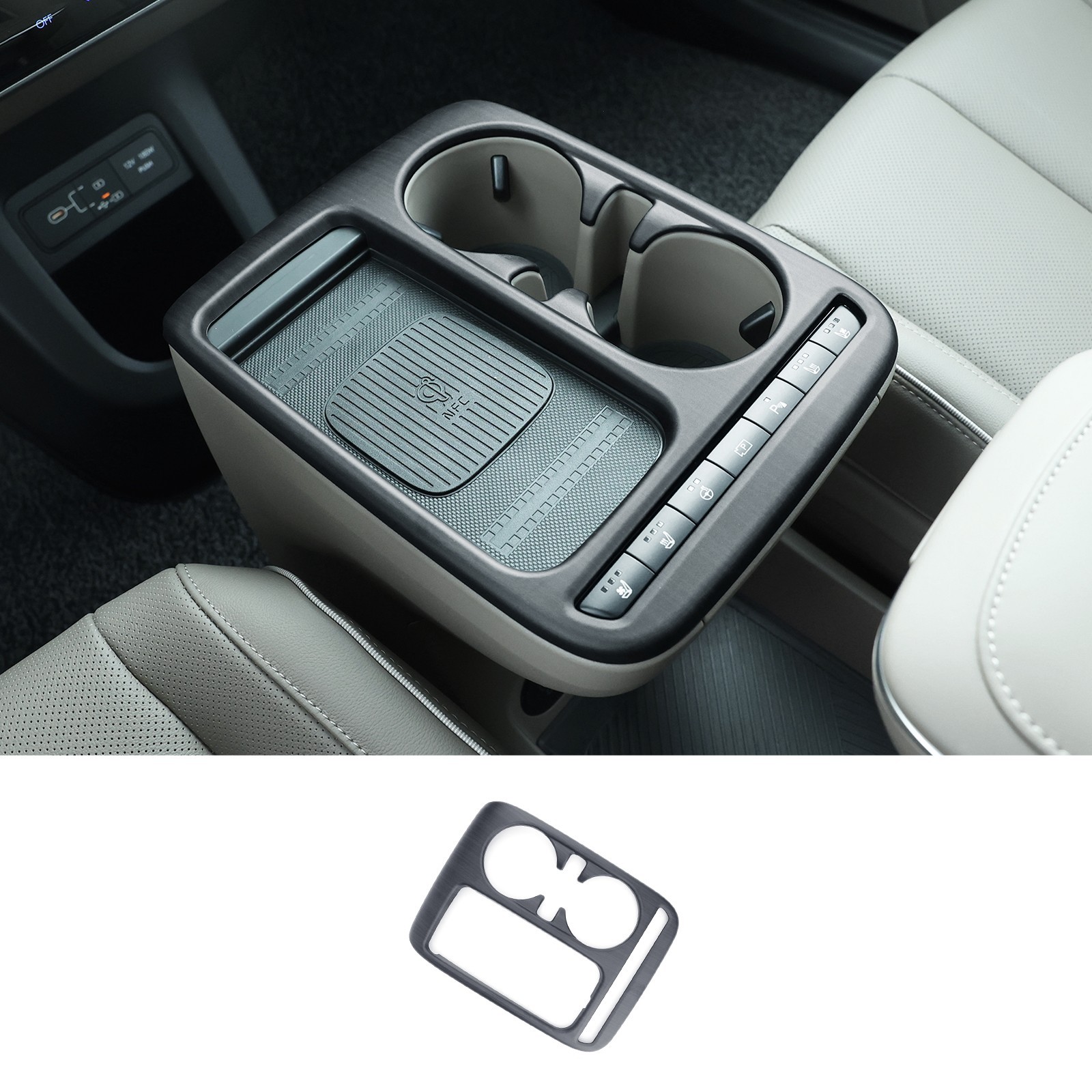 Wood Grain Center Console Gear Shift Panel Cover Trim For Hyundai Ioniq 5 2025 +
