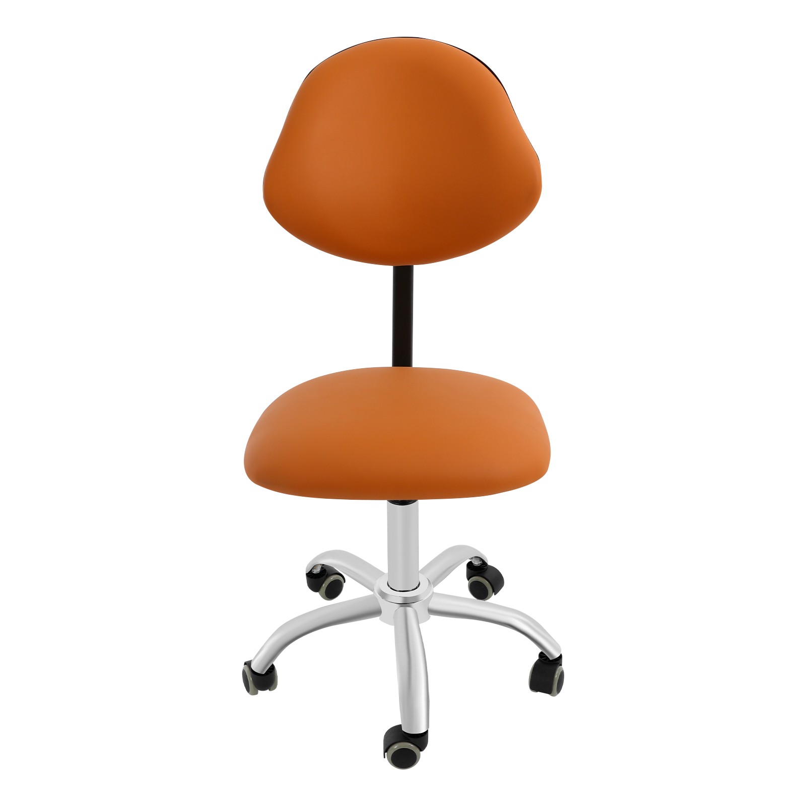 Adjustable Saddle Swivel Chair Ergonomic Rolling Stool w/ Backrest for Office