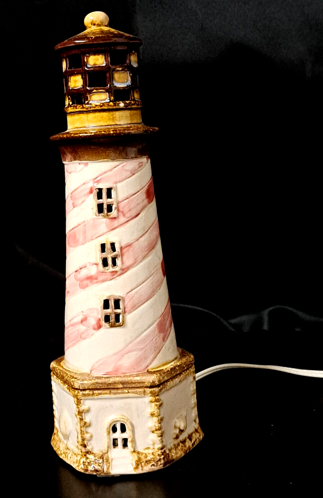 Light House Night Light Nautical Table 10.5"x 5"x4" Plug Cord Switch Ceramic